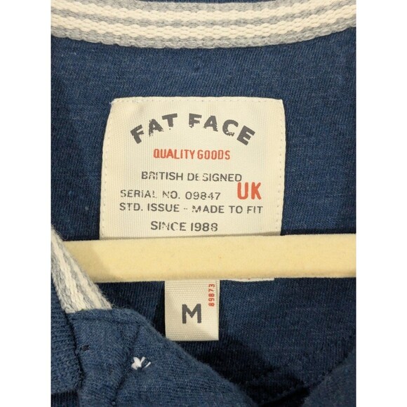 FatFace Mens Osbourne Block Stripe Polo Shirt Navy Pink Size M Cotton Viscose - Picture 5 of 11